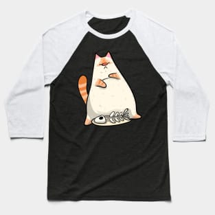 Red Point Siamese - Lazy Cat Design Baseball T-Shirt